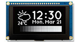 Pantalla OLED COG de 2.7 pulgadas, 128x64, compatible con tonos de gris, con PCB y marco - WEP012864U