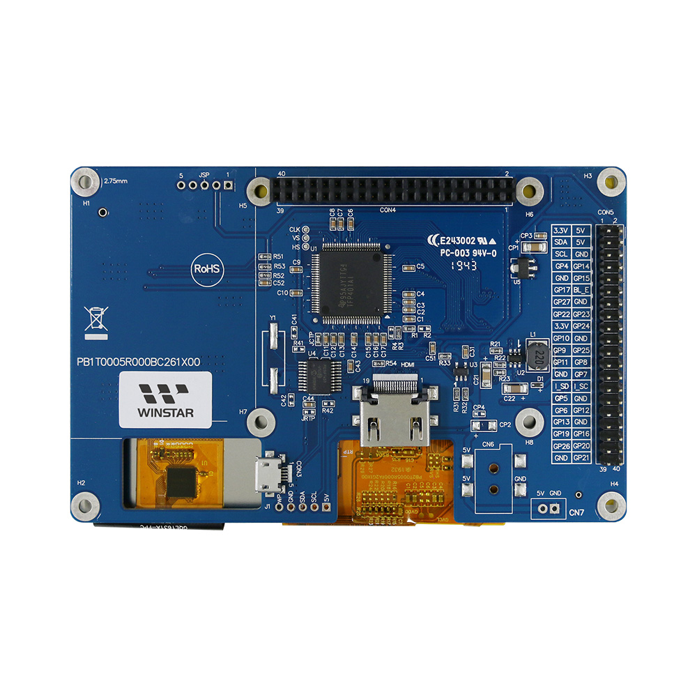 Pantalla Táctil Capacitivo IPS TFT For HDMI Signal 5" 800x480 con Raspberry Pi (For Raspberry Use) - WF50FSYFGDHGV