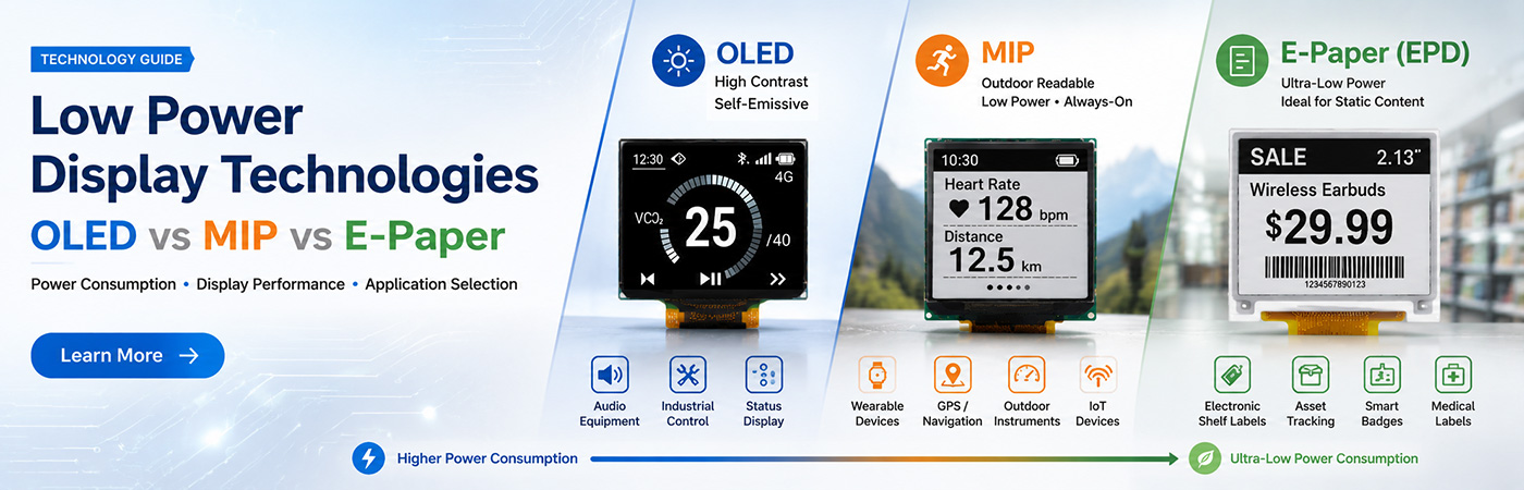Tecnologias de Display de Baixo Consumo OLED vs E-Paper vs MIP Tecnologias de Display de Baixo Consumo OLED vs E-Paper vs MIP