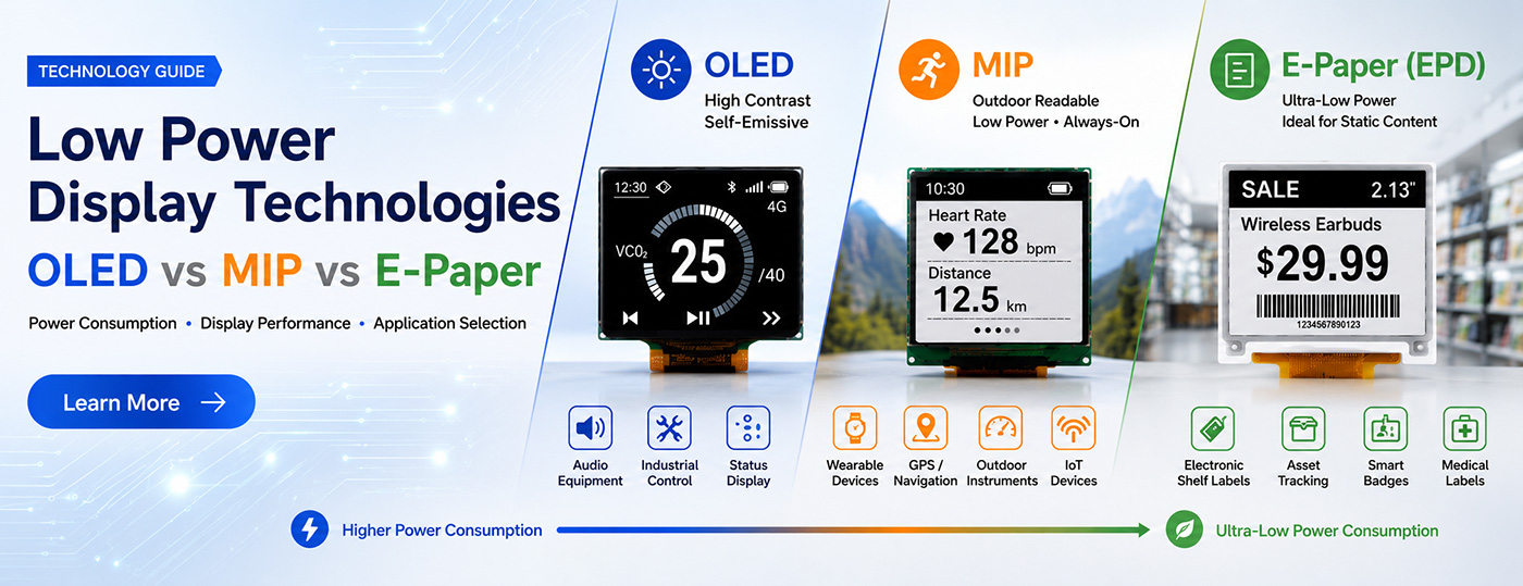 Low Power Display Technologies OLED vs E-Paper vs MIP Low Power Display Technologies OLED vs E-Paper vs MIP
