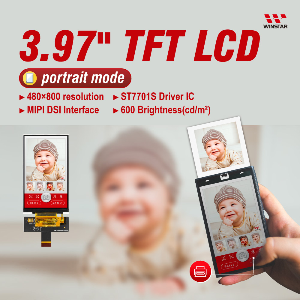 3.97 นิ้ว IPS, MIPI TFT LCD แบบมาตรฐาน