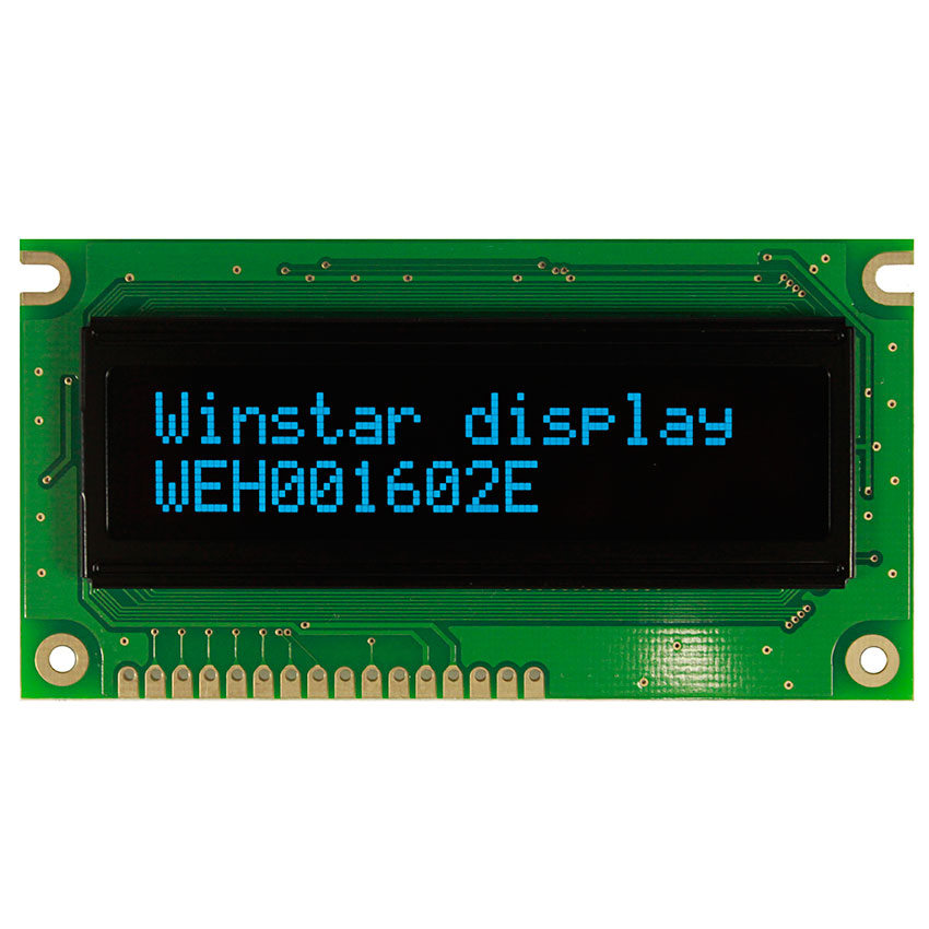 16文字x2行キャラクタOLED液晶 - WEH001602E