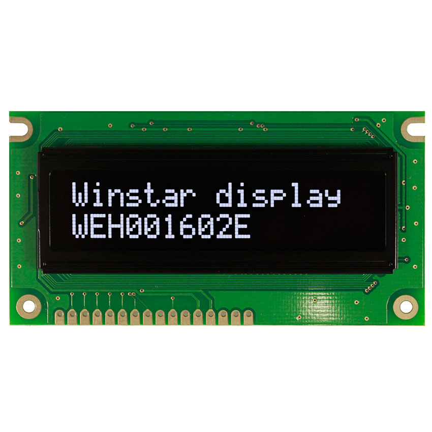 16文字x2行キャラクタOLED液晶 - WEH001602E