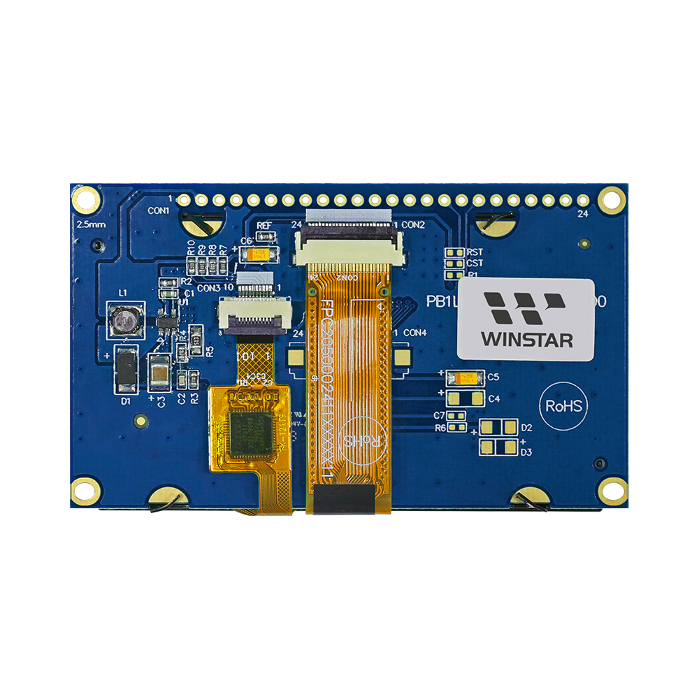 2.7吋,128x64 COG 触控 OLED显示模组 + 铁框 +PCB - WEP012864Q-CTP